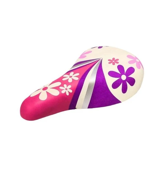 Sarissa Orijinal Kız Çocuk Bisiklet Selesi 16-20 Jant Uyumlu Çiçek Desenli Beyaz Pembe Lila Renk ürün görseli 1