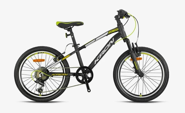 Kron XC 75 20 Jant 7 Vites Alüminyum Gövde Çocuk Dağ Bisikleti Siyah Gri Neon Sarı
