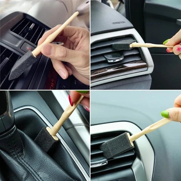 By Nevser® 5'li Araba Havalandırma Temizleme Fırçaları Klima Çıkışları,Toz Alma&Otomobil İçi Detaylı Mini Temizlik Aparatları - 2
