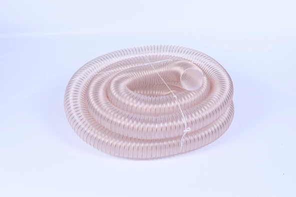 Poliüretan Bakır Telli Şeffaf Toz Talaş Emiş Hortum (İç çap 60 mm)  ( Boy 3mt ) Pu 070