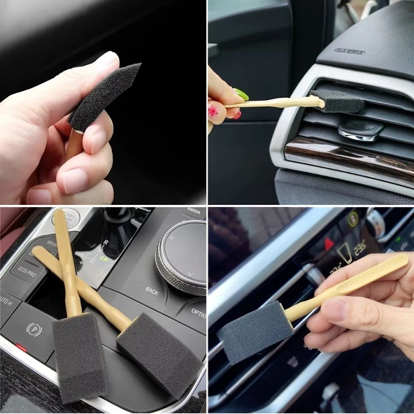 By Nevser® 5'li Araba Havalandırma Temizleme Fırçaları Klima Çıkışları,Toz Alma&Otomobil İçi Detaylı Mini Temizlik Aparatları - 4