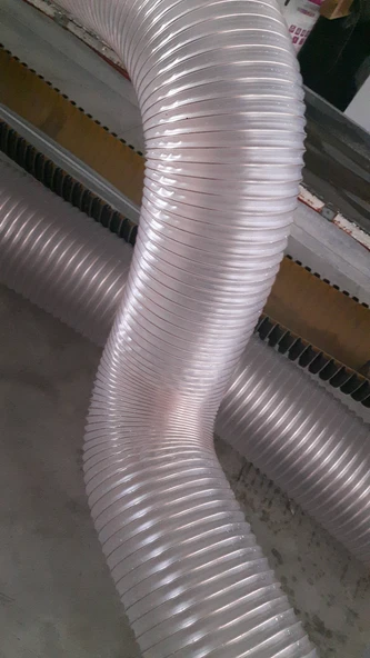 Poliüretan Bakır Telli Şeffaf Toz Talaş Emiş Hortum (İç Çap 120mm) (  Boy 5 Mt )  Pu 070 - 4