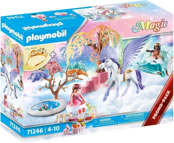 Playmobil Magic 71246 Pegasus Arabası ile Piknik, Büyük Çocuk Taçlı, 4 Yaşından Büyük Çocuklar İçin Oyuncak - 4