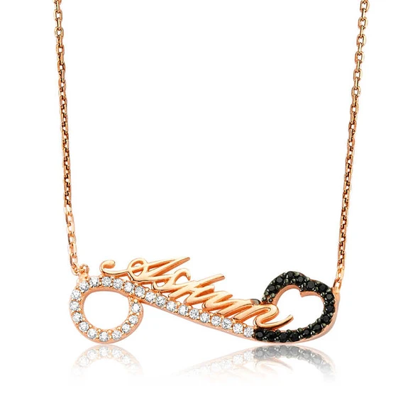 925 Ayar Gümüş Aşkım Yazılı Kalpli Kadın Gümüş Kolye ürün görseli