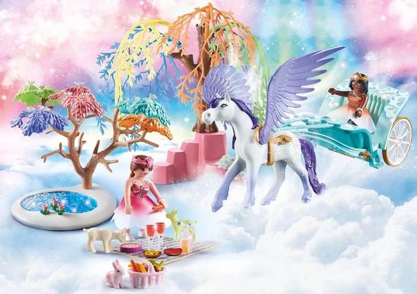 Playmobil Magic 71246 Pegasus Arabası ile Piknik, Büyük Çocuk Taçlı, 4 Yaşından Büyük Çocuklar İçin Oyuncak - 2
