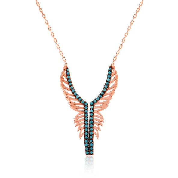 925 Ayar Gümüş Melek Kanadı Kadın Gümüş Kolye ürün görseli