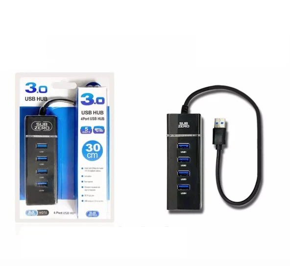 Sub Zero Usb Çoğaltıcı 4 Port 3.0 30Cm Wd-70