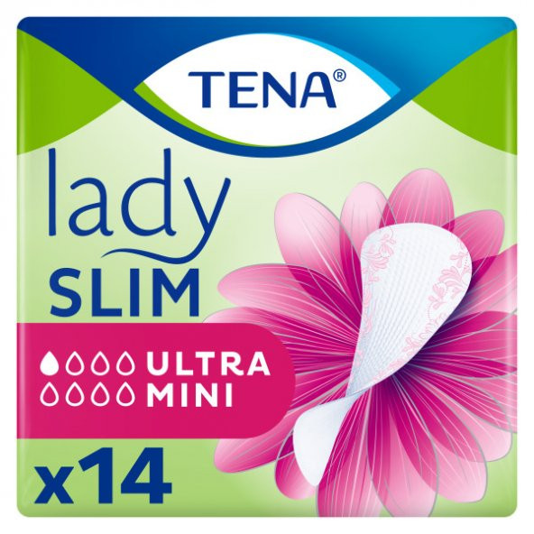 Tena Lady Slim Ultra Mini 1 damla Kadın Mesane Pedi 14lü 10 paket / 140 adet