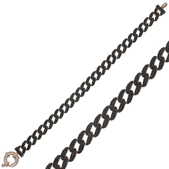 925 Ayar Gümüş Siyah Taşlı Gurmet Bileklik ürün görseli