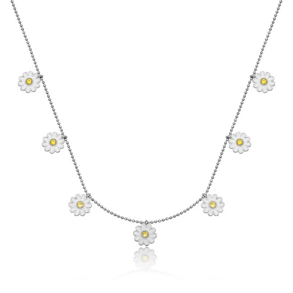 925 Ayar Gümüş Papatya Şans Kadın Gümüş Kolye ürün görseli