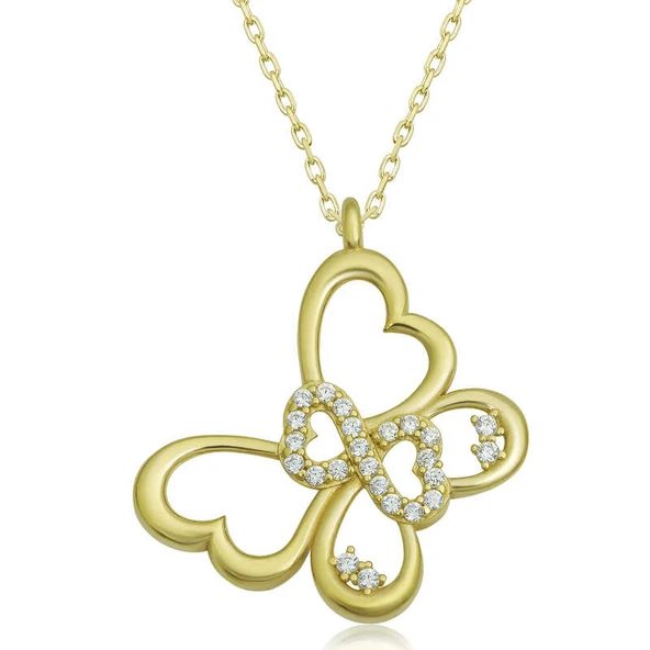 925 Ayar Gümüş Sonsuzluk Kelebek Kadın Gümüş Kolye ürün görseli