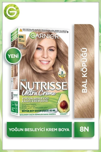 Garnier Nutrisse 8N Bal Köpüğü Yoğun Besleyici Kalıcı Krem Saç Boyası