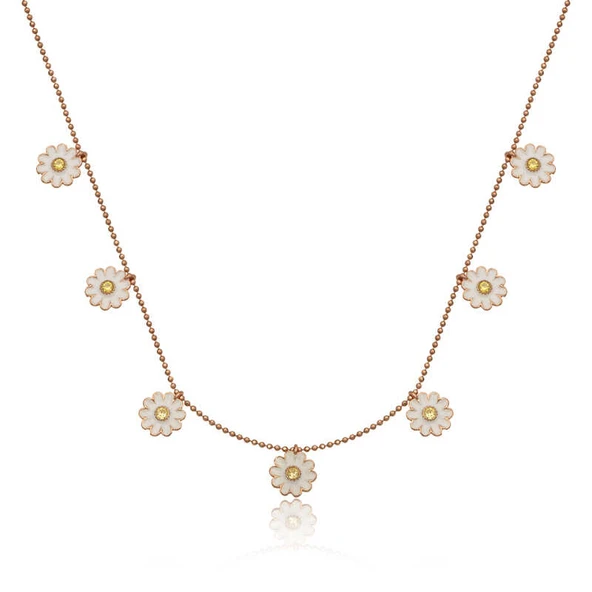 925 Ayar Gümüş Papatya Şans Kadın Gümüş Kolye ürün görseli