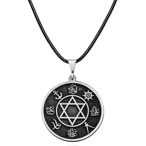 ​Gümüş Dört Halife İsimleri İşlemeli Kolye - Resim 2