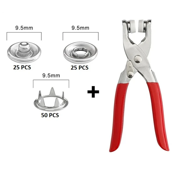 Metal Çıtçıtlı Düğme Pensesi ve Düğmesi (25 Set) - 5