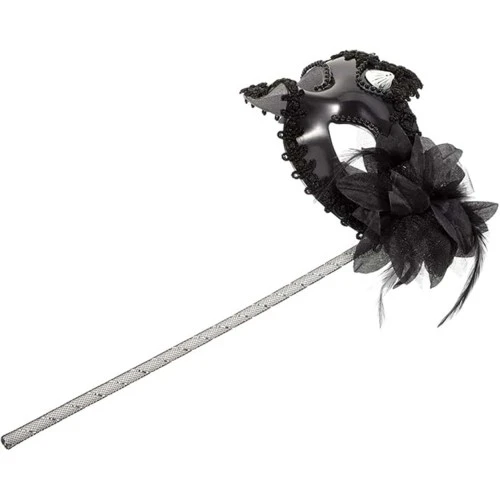 Siyah Işıltılı Tutmalı Fotoğraf Çekimi Maskesi - 4