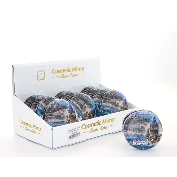 Taşlı İstanbul Tasarımı El Aynası Kalın ürün görseli