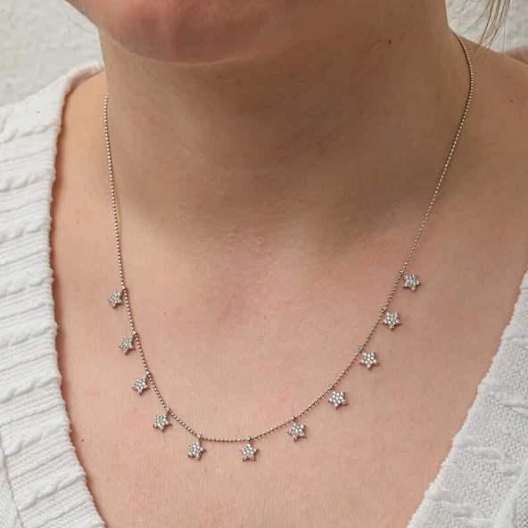 Gümüş Yıldız Şans Kadın Kolye - Resim 5