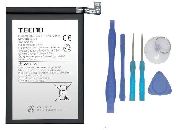 Tecno Camon 19 PRO Batarya Pil Sıfır Orijinal + TAMİR SETİ ürün görseli 1