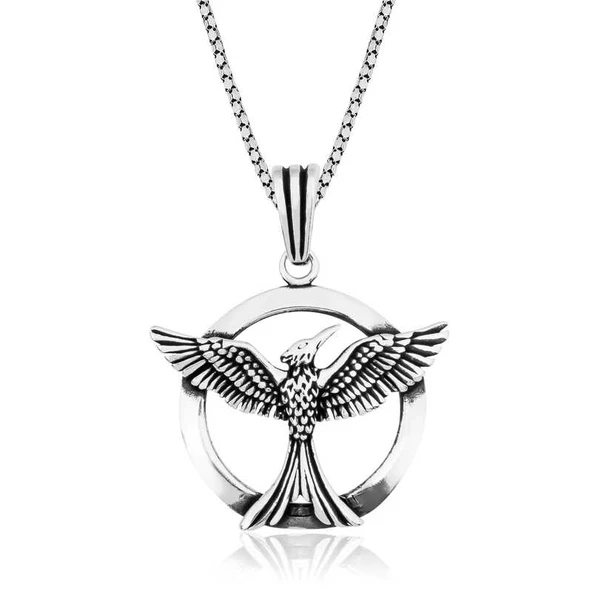 925 Ayar Gümüş Alaycı Kuş Gümüş Kolye ürün görseli 1