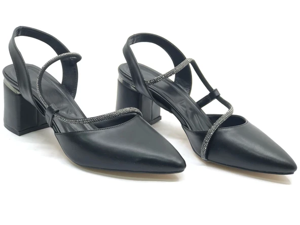 Mehtap Şerit Taşlı Kadın Abiye Topuklu Ayakkabı - Resim 8