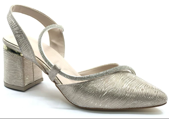 Mehtap Şerit Taşlı Kadın Abiye Topuklu Ayakkabı - Resim 5