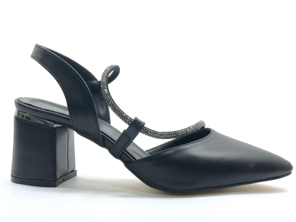 Mehtap Şerit Taşlı Kadın Abiye Topuklu Ayakkabı - Resim 9