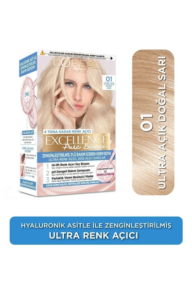 L'Oreal Paris Excellence Creme Saç Boyası 01 Ultra Açık Doğal Sarı