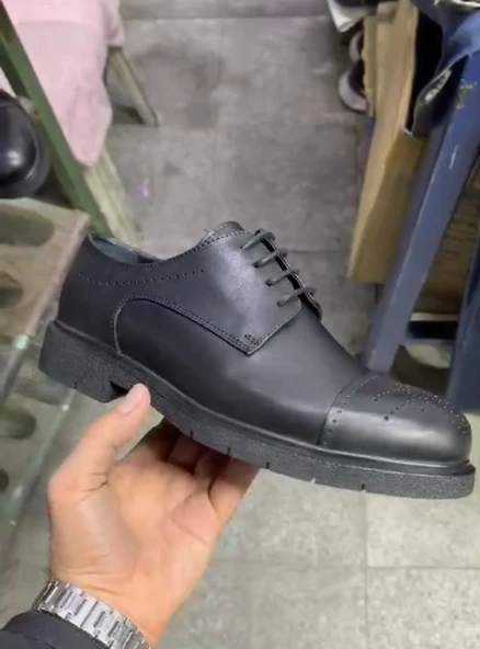 Hakiki Deri mevsimlik Casual erkek Siyah Ayakkabı - 4