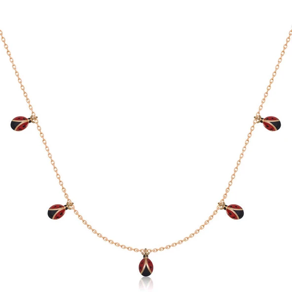 925 Ayar Gümüş Uğur Böceği Şans Kadın Gümüş Kolye ürün görseli