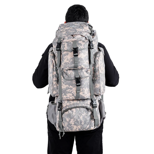 Outdoor Sırt Çantası - Savage Ventura - 110 LT. - Gri Dijital Kamuflaj - HH05328 - 6