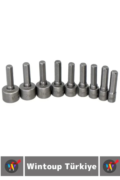 Premium Uzun Ömürlü Aşınmaya Dayanıklı Matkap Vidalama 5 Mm-13 Mm 9 Parça Manyetik Somun Adaptörü - 4