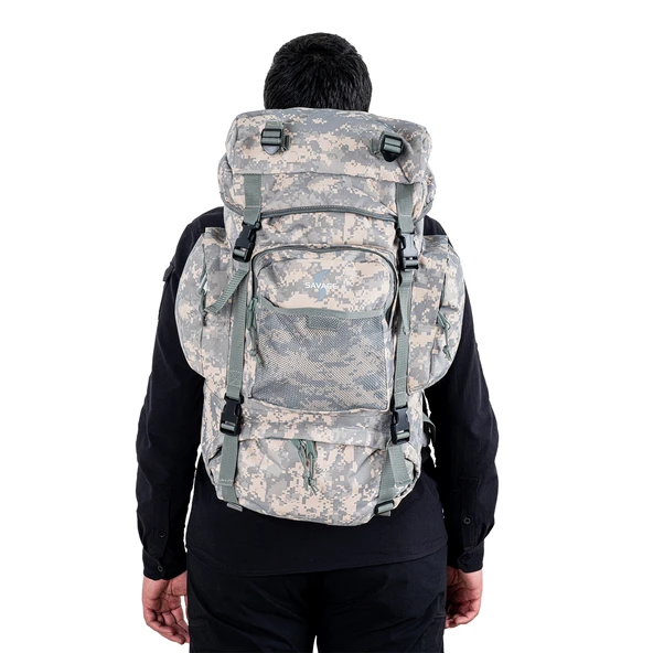Outdoor Sırt Çantası - Savage Ventura - 70 LT. - Gri Dijital Kamuflaj - HH03205 - 6