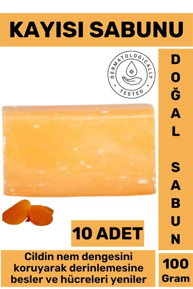 Doğal Güzel Kokulu Cilt Besleyici Yenileyici Saç Dökülmesine Karşı Organik Kayısı Sabunu 10 Adet ürün görseli