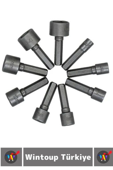 Premium Uzun Ömürlü Aşınmaya Dayanıklı Matkap Vidalama 5 Mm-13 Mm 9 Parça Manyetik Somun Adaptörü - 2