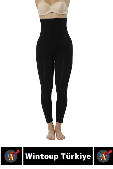 Özel Seri Doğal Görünüm Çift Kat Bel Vücut Toparlayıcı İnceltici LAZER KESİM Yüksek Bel Korse Tayt - Resim 2