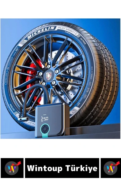 Premium Yüksek Basınçlı Motosiklet Bisiklet Top Lastik Şişirme Şarjlı Dijital Ekranlı Hava Kompresör - 4