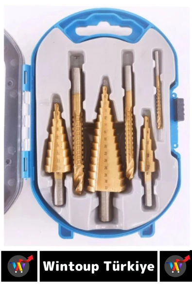 Isıya Aşınmaya Dayanıklı Ahşap Metal Plastik Kablolu Şarjlı Uyumlu 6'lı Kademeli Matkap Ucu Seti - 4
