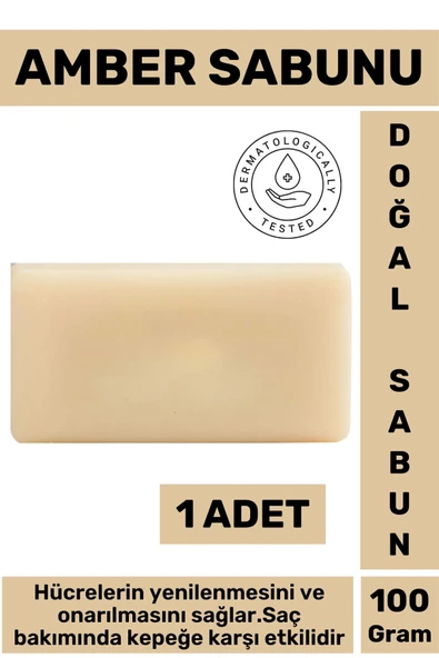 Doğal Güzel Kokulu Yenileyici Onarıcı Kepeğe Karşı Etkili Saç Güçlendirici Amber Sabunu 1 Adet