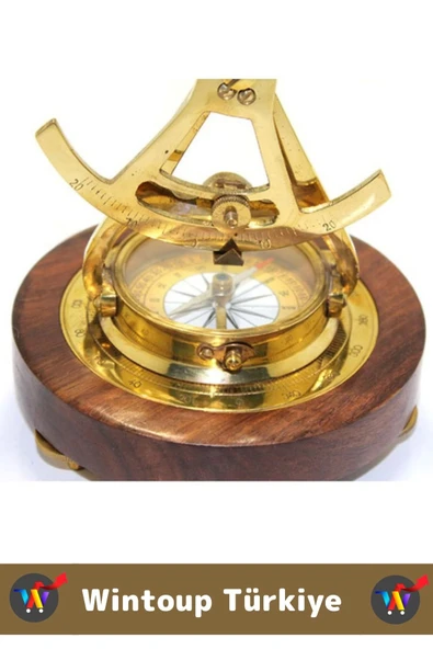 Premium Yüksek Kaliteli Erkek Arkadaş Sevgili Hediyelik Dekoratif Çok Şık Pirinç Pusulalı Dürbün - Resim 2