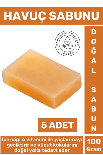 Doğal Güzel Kokulu Cilt Yüz Derinlemesine Temizlik Nemlendirici Yaşlanma Karşıtı Havuç Sabunu 5 Adet