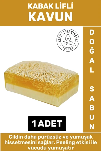 Özel Üretim Masaj Etkili Nemlendirici Kuruluk Giderici Doğal Kabak Lifli Kavun Sabunu 1 Adet