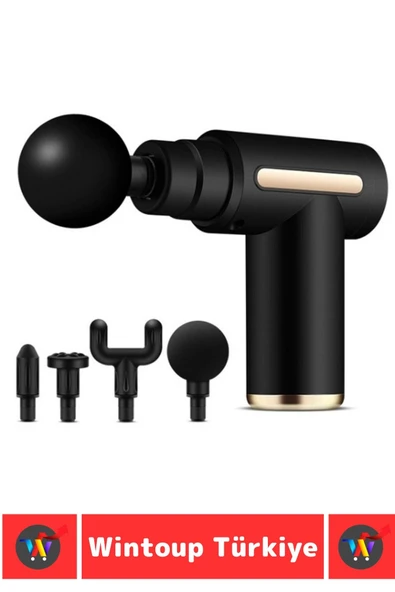 Premium 4 Başlıklı 6 Hız Ayarı Kas Gevşetici Spor Gündelik Şarjlı Darbeli Titreşimli Masaj Tabancası - 3