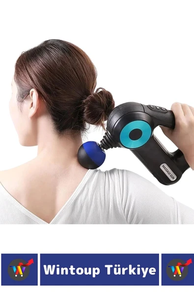 Premium 12 Başlık 6 Hız Ayarlı Kas Gevşetici Spor Gündelik Şarjlı Darbeli Titreşimli Masaj Tabancası - 4