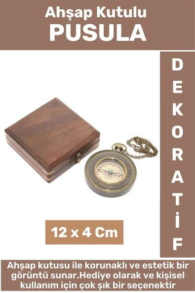 Özel Seri Erkek Arkadaşa Sevgiliye Baba Özel Dekoratif Hediyelik Koleksiyon Ahşap Kutulu PUSULA ürün görseli