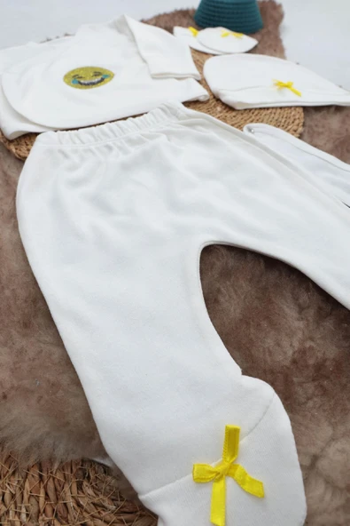 Sema Baby 5 Parça Gülen Surat Hastane Çıkışı Zıbın Seti 0-3 Ay - 3