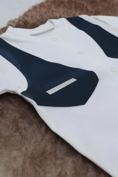 Sema Baby Pamuklu Bebek Tulumu 3-6 Ay - Smokin - Resim 2