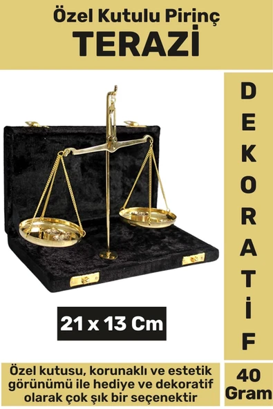 Premium Sevgili Arkadaş Özel Hediyelik Dekoratif Çok Şık Kutulu Yüksek Kaliteli Pirinç TERAZİ 40 Gr ürün görseli