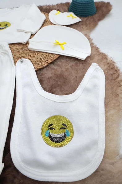 Sema Baby 5 Parça Gülen Surat Hastane Çıkışı Zıbın Seti 0-3 Ay - 4