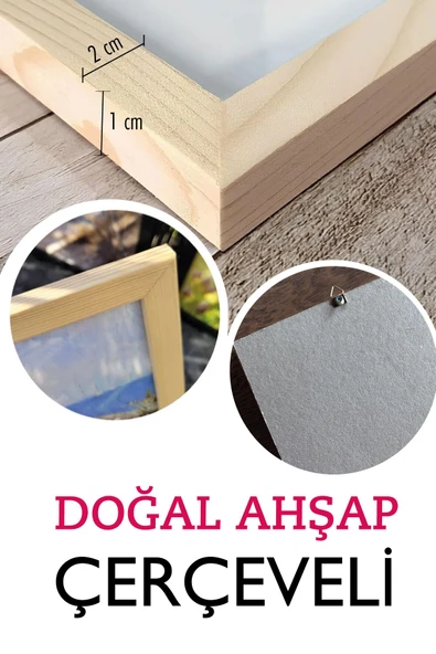 Gerçek Ahşap Çerçeveli 3 Parça 3D ahşap Tablo Seti - 4